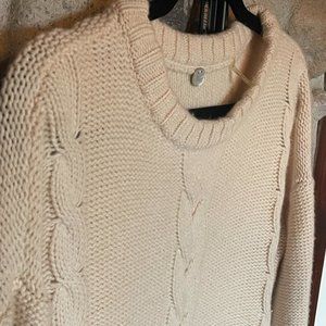 LIKE NEW - Margaret O'Leary - Cable Knit Sweater - Cream - Size M